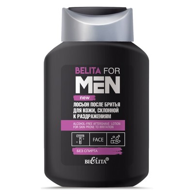 Белита FOR MEN New Лосьон после бритья для кожи, склонной к раздражениям, без спирта  250мл