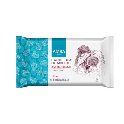 БУМФА AMRA Салфетки влажные ОСВЕЖАЮЩИЕ для всей семьи 72 шт