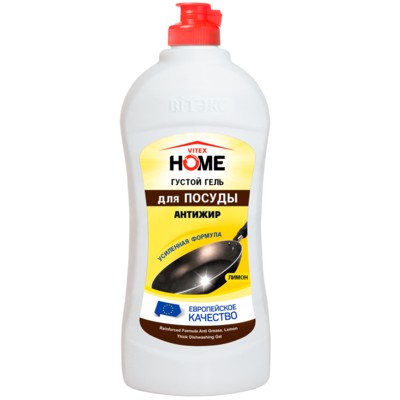 Витэкс VITEX HOME Густой гель для мытья посуды АНТИЖИР лимон 500 мл